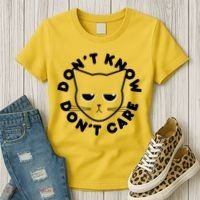 Don't Know Don't Care Funny Cat Women's T-Shirt thumb 3