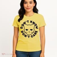 Don't Know Don't Care Funny Cat Women's T-Shirt thumb 4