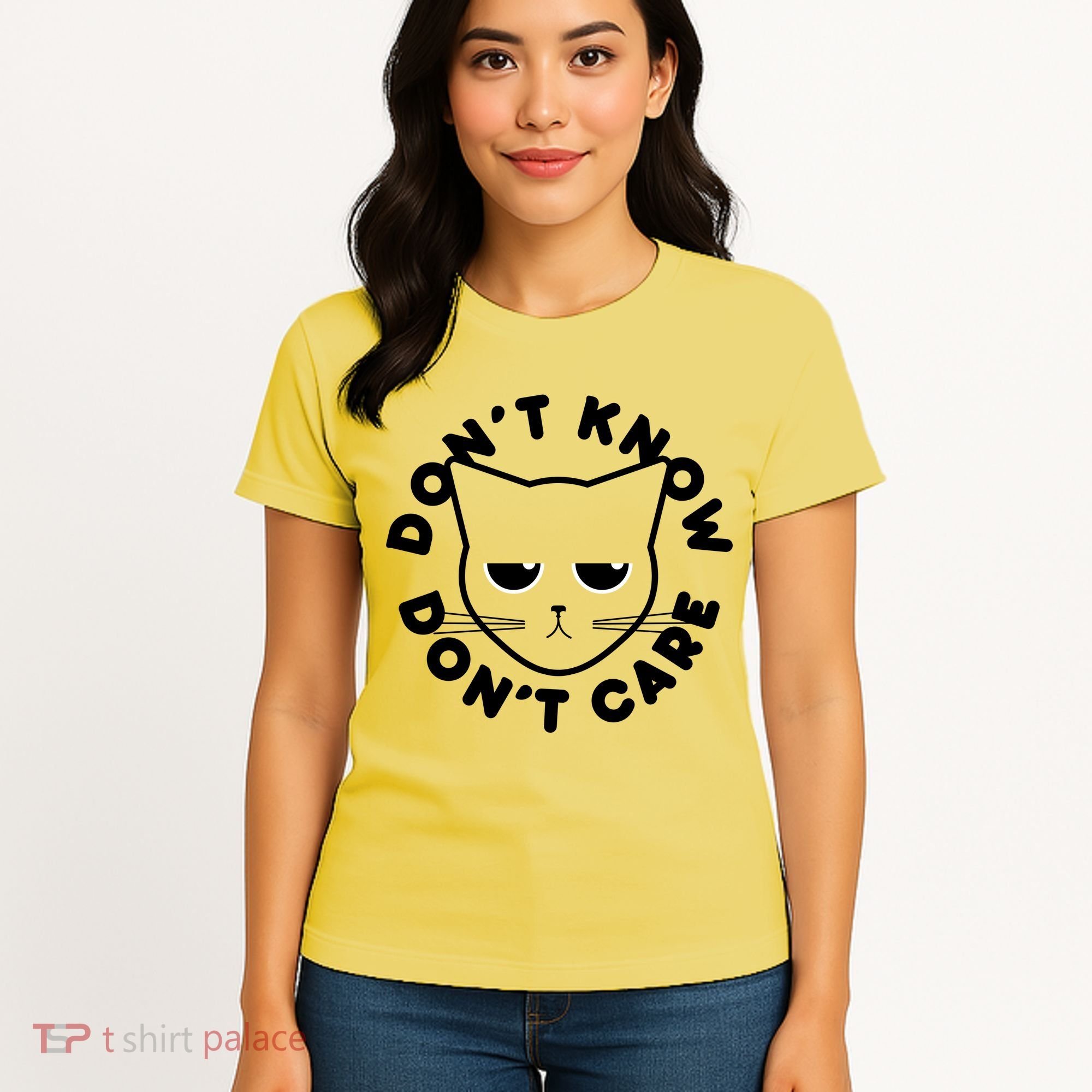 Don't Know Don't Care Funny Cat Women's T-Shirt