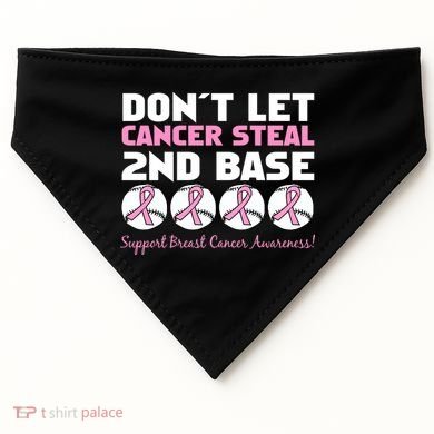Don't Let Breast Cancer Steal Second 2nd Base USA-Made Doggie Bandana