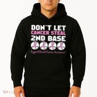 Don't Let Breast Cancer Steal Second 2nd Base Hoodie thumb 2