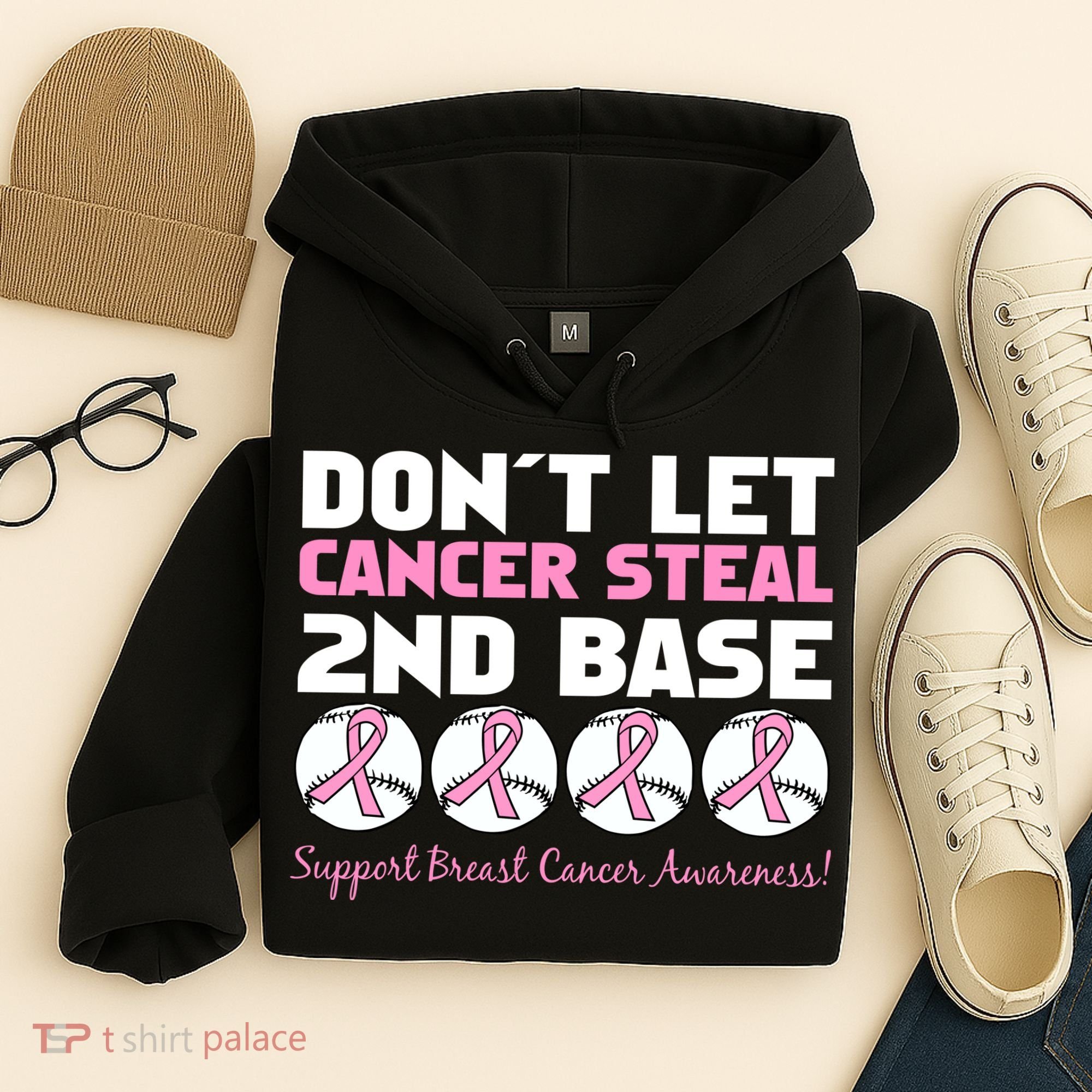 Don't Let Breast Cancer Steal Second 2nd Base Hoodie