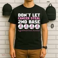 Don't Let Breast Cancer Steal Second 2nd Base T-Shirt thumb 6