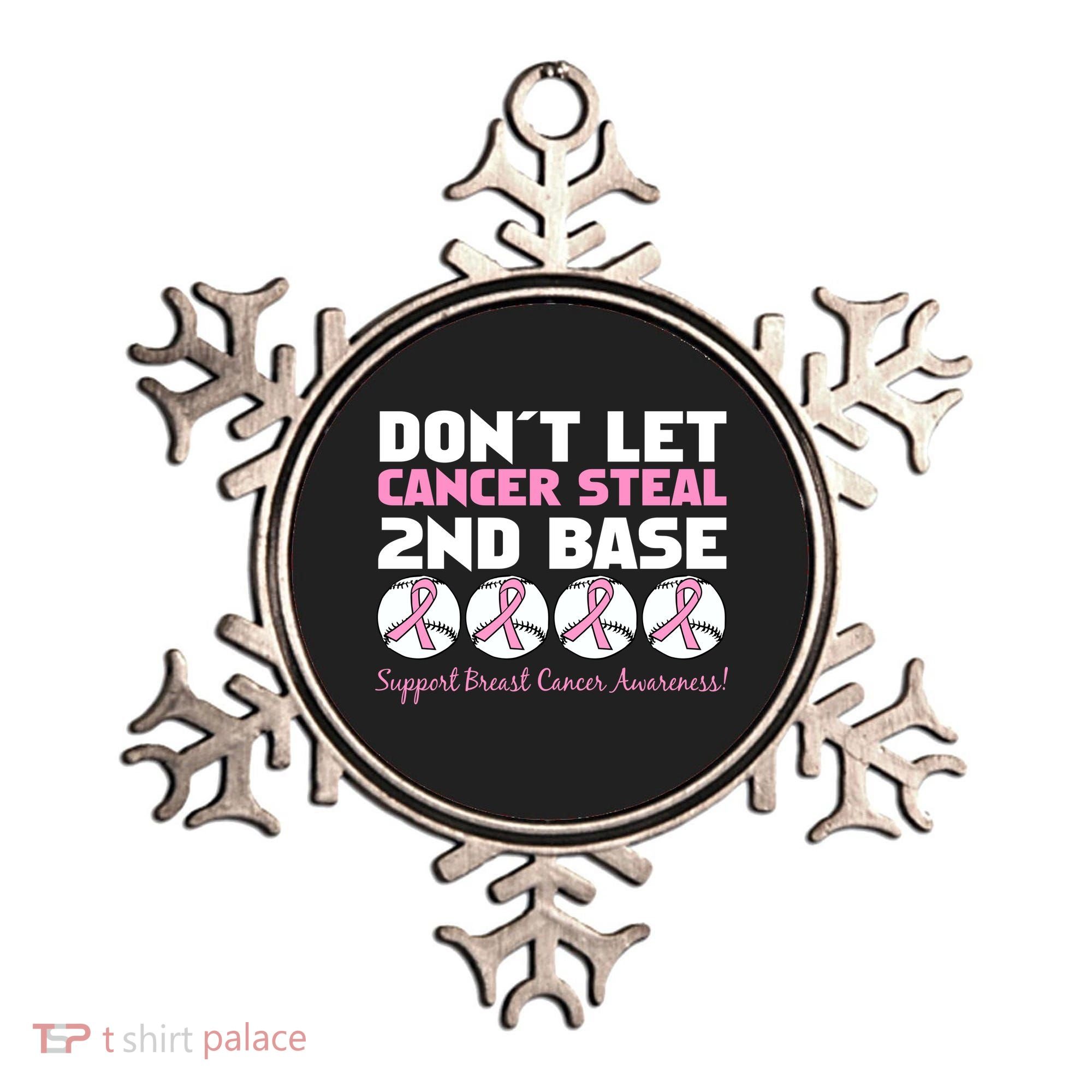 Don't Let Breast Cancer Steal Second 2nd Base Ornament