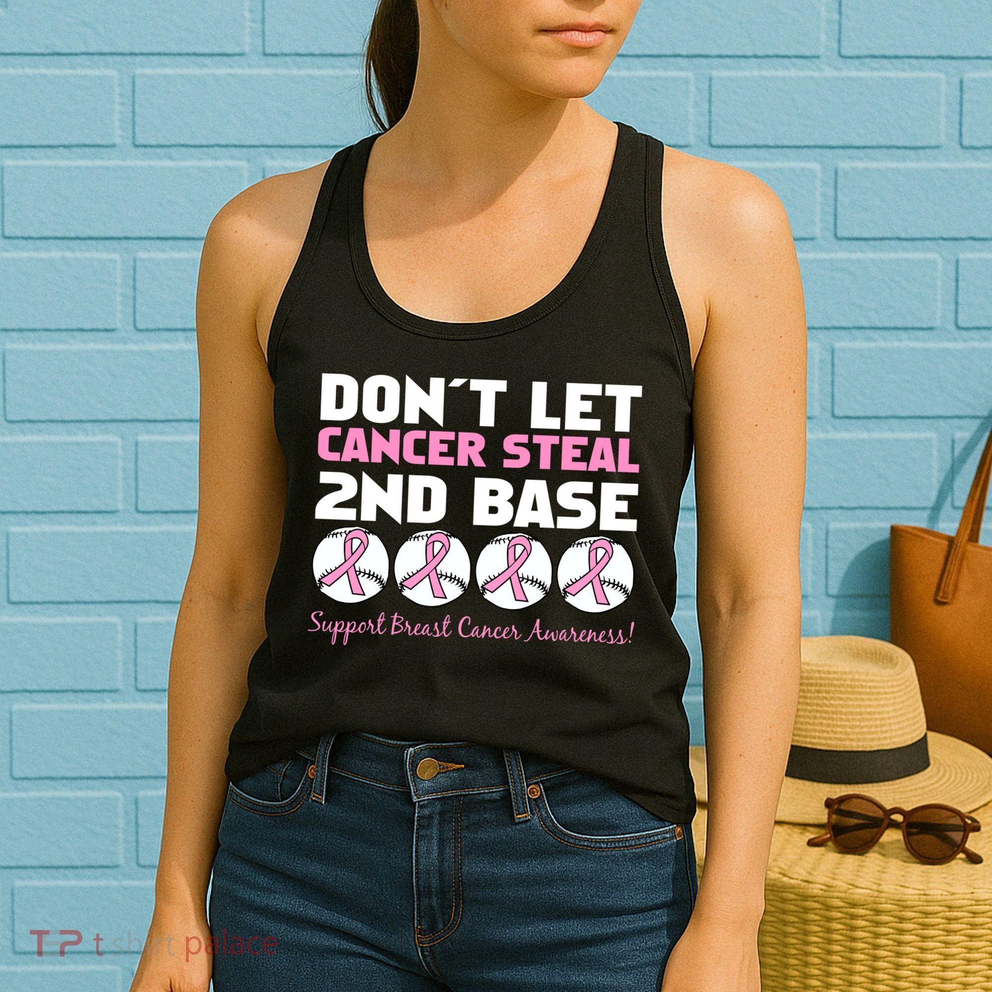Don't Let Breast Cancer Steal Second 2nd Base Women's Tank Top