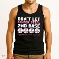 Don't Let Breast Cancer Steal Second 2nd Base Tank Top thumb 3