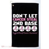 Don't Let Breast Cancer Steal Second 2nd Base Golf Towel thumb 0
