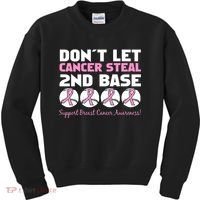 Don't Let Breast Cancer Steal Second 2nd Base Kids Sweatshirt thumb 0