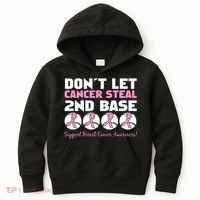 Don't Let Breast Cancer Steal Second 2nd Base Kids Hoodie thumb 0