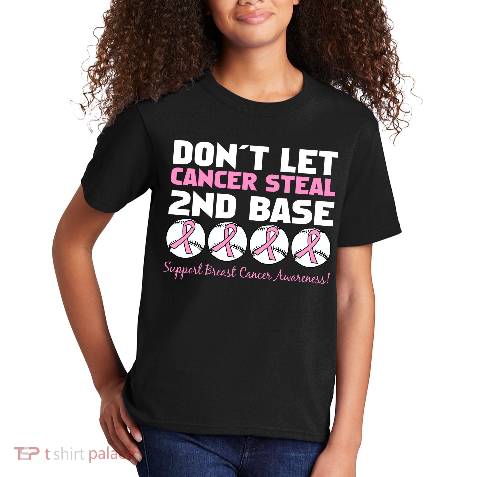 Don't Let Breast Cancer Steal Second 2nd Base Kids T-Shirt