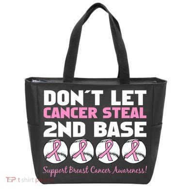 Don't Let Breast Cancer Steal Second 2nd Base Tote Bag