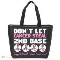 Don't Let Breast Cancer Steal Second 2nd Base Tote Bag thumb 0