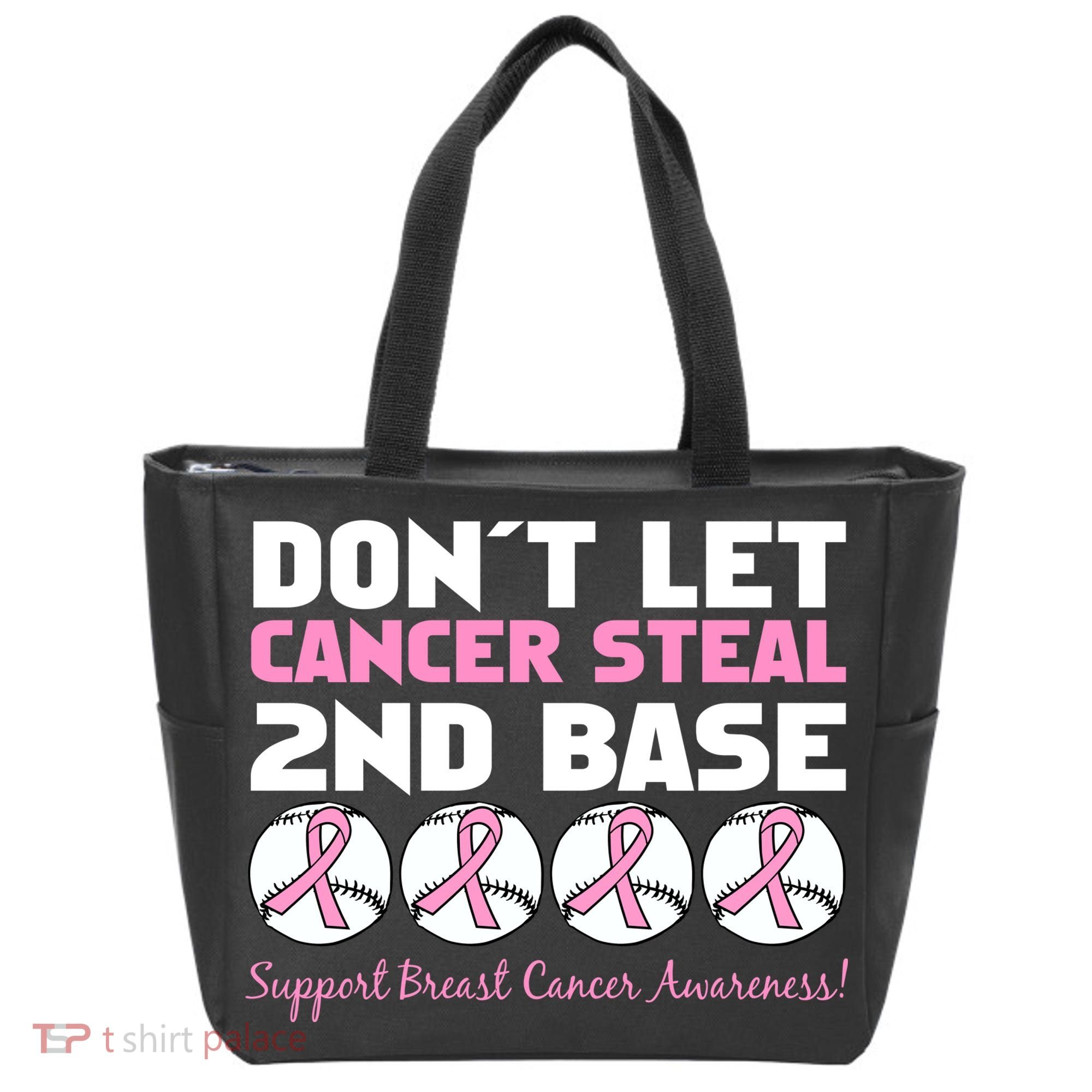Don't Let Breast Cancer Steal Second 2nd Base Tote Bag