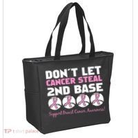 Don't Let Breast Cancer Steal Second 2nd Base Tote Bag thumb 2