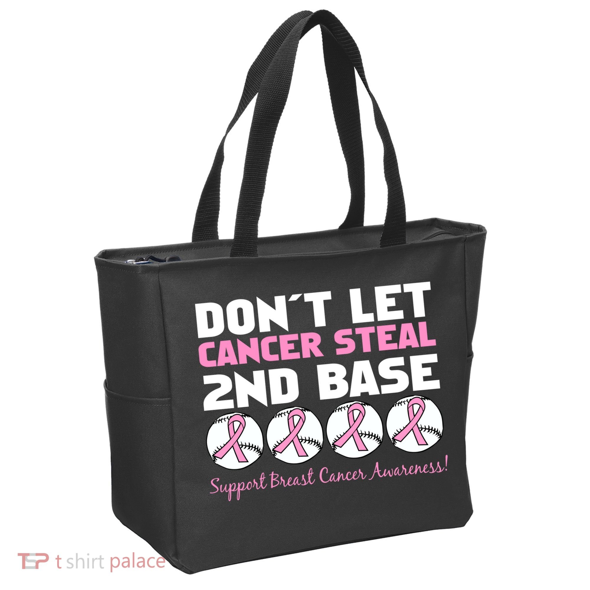 Don't Let Breast Cancer Steal Second 2nd Base Tote Bag