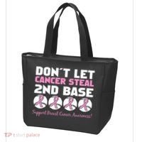 Don't Let Breast Cancer Steal Second 2nd Base Tote Bag thumb 3