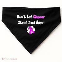 Don't Let Cancer Steal Second Base USA-Made Doggie Bandana thumb 0