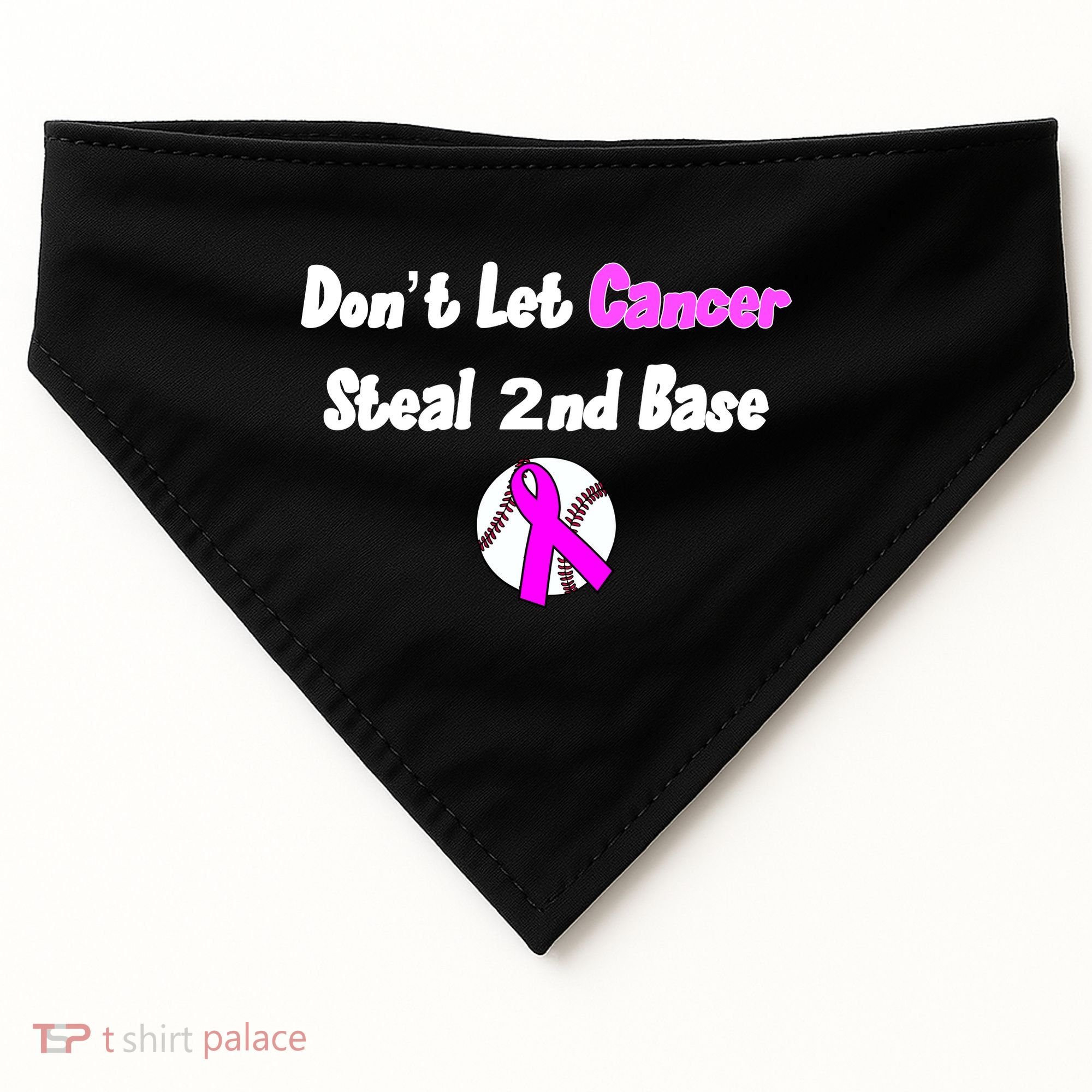 Don't Let Cancer Steal Second Base USA-Made Doggie Bandana