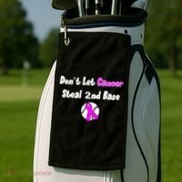 Don't Let Cancer Steal Second Base Golf Towel thumb 2