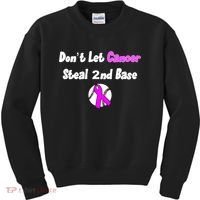 Don't Let Cancer Steal Second Base Kids Sweatshirt thumb 0