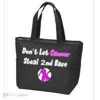 Don't Let Cancer Steal Second Base Tote Bag thumb 3
