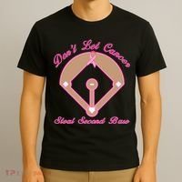 Don't Let Cancer Steal Second Base Diamond T-Shirt thumb 3