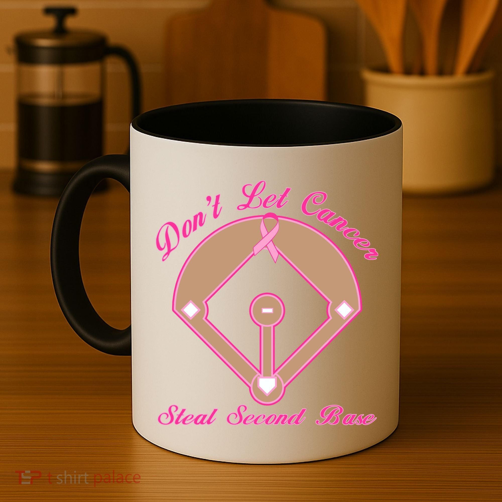 Don't Let Cancer Steal Second Base Diamond Coffee Mug