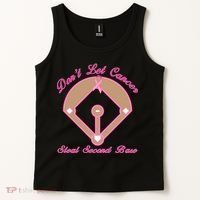 Don't Let Cancer Steal Second Base Diamond Tank Top thumb 2
