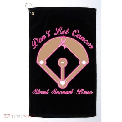 Don't Let Cancer Steal Second Base Diamond Golf Towel