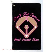 Don't Let Cancer Steal Second Base Diamond Golf Towel thumb 0