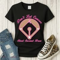 Don't Let Cancer Steal Second Base Diamond Women's T-Shirt thumb 3