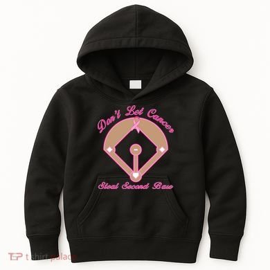 Don't Let Cancer Steal Second Base Diamond Kids Hoodie