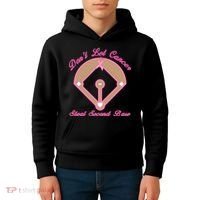 Don't Let Cancer Steal Second Base Diamond Kids Hoodie thumb 4