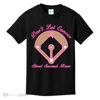 Don't Let Cancer Steal Second Base Diamond Kids T-Shirt thumb 0
