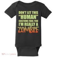 Don't Let This Human Costume Fool You I'm Really A Zombie Baby Bodysuit thumb 0