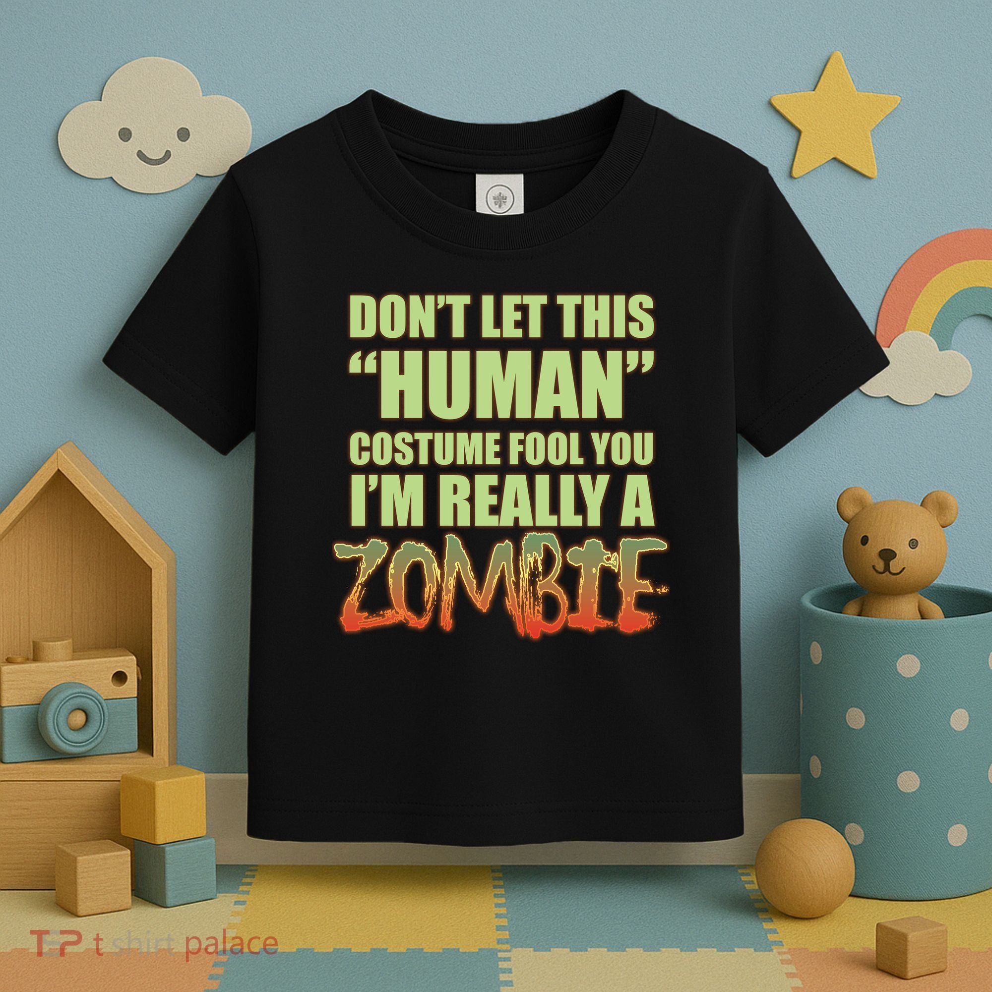 Don't Let This Human Costume Fool You I'm Really A Zombie Toddler T-Shirt