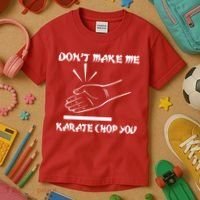 Don't Make Me Karate Chop You Kids T-Shirt thumb 3