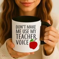 Don't Make Me Use My Teacher Voice Apple Coffee Mug thumb 3