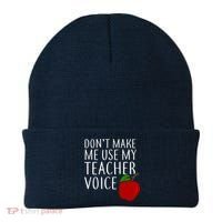 Don't Make Me Use My Teacher Voice Apple Beanie thumb 0