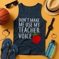 Don't Make Me Use My Teacher Voice Apple Tank Top thumb 4