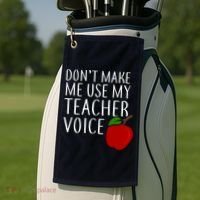 Don't Make Me Use My Teacher Voice Apple Golf Towel thumb 2