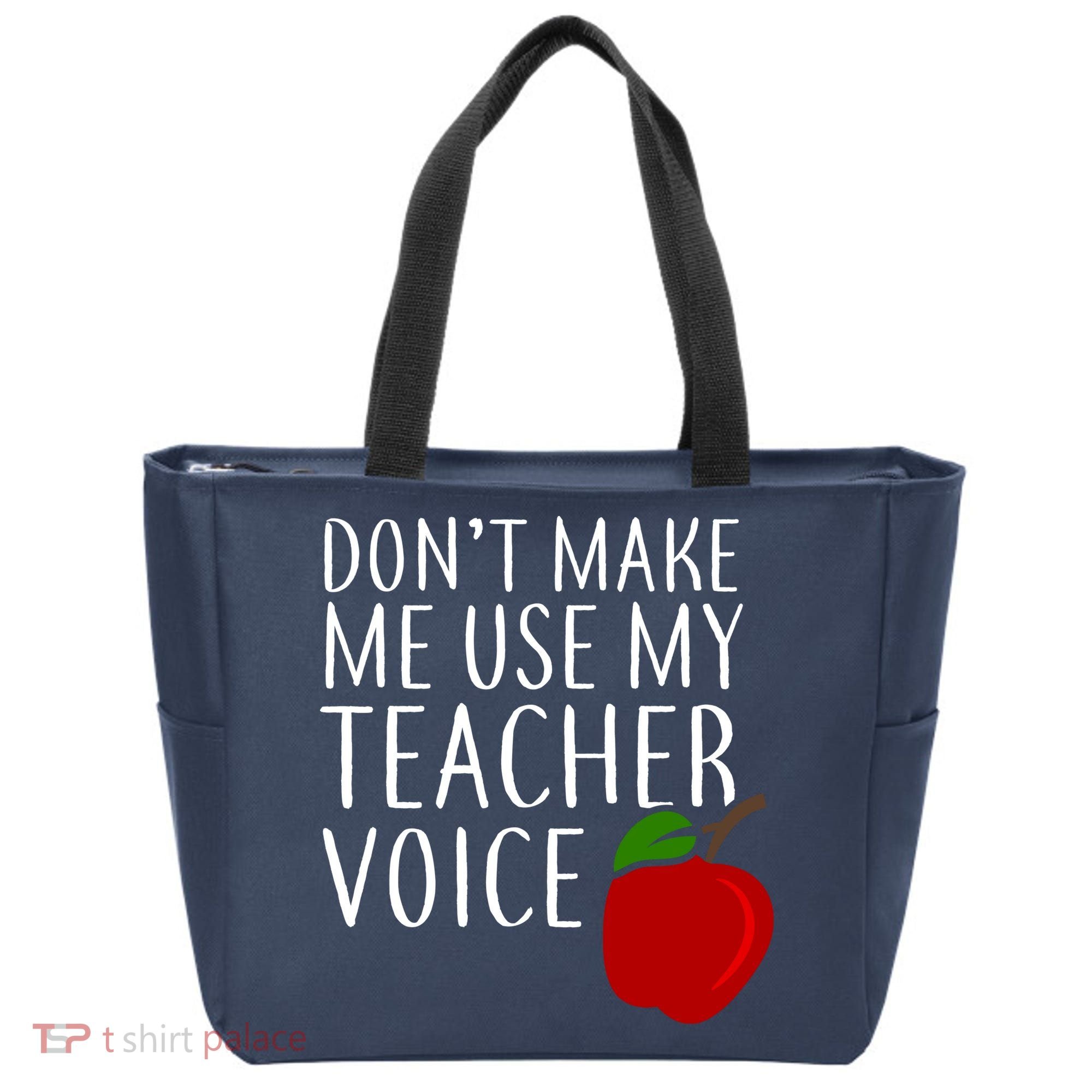 Don't Make Me Use My Teacher Voice Apple Tote Bag