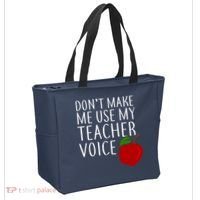 Don't Make Me Use My Teacher Voice Apple Tote Bag thumb 2