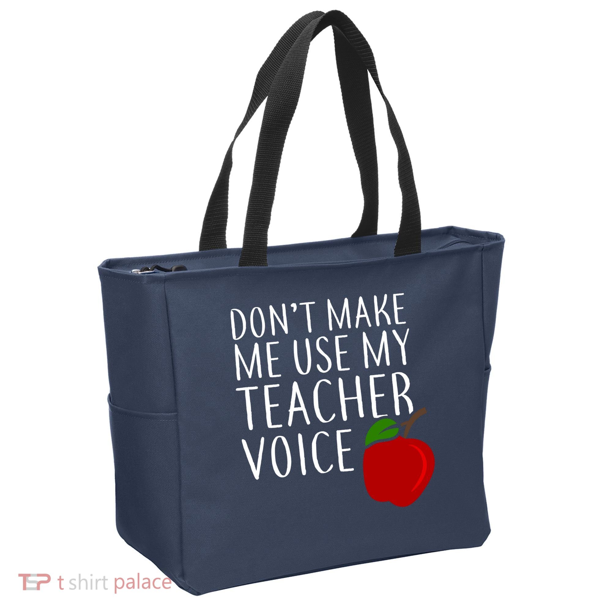 Don't Make Me Use My Teacher Voice Apple Tote Bag