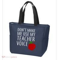 Don't Make Me Use My Teacher Voice Apple Tote Bag thumb 3