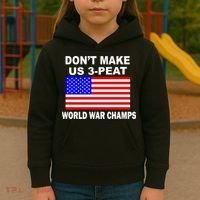Don't Make Us 3-Peat World War Champs Kids Hoodie thumb 3