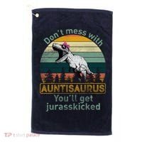 Don't Mess WIth Auntisaurus Golf Towel thumb 0
