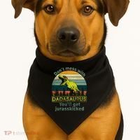 Don't Mess With Dadasaurus USA-Made Doggie Bandana thumb 1