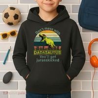 Don't Mess With Dadasaurus Kids Hoodie thumb 2