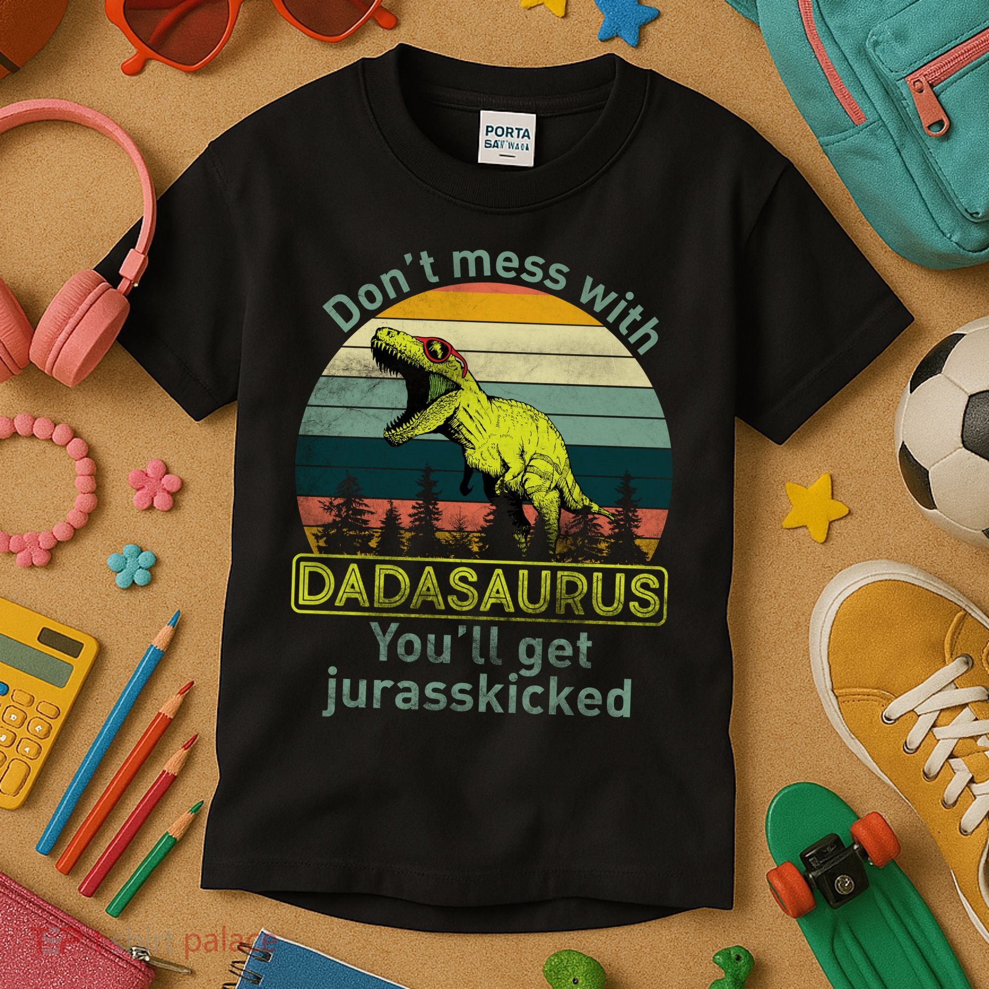 Don't Mess With Dadasaurus Kids T-Shirt